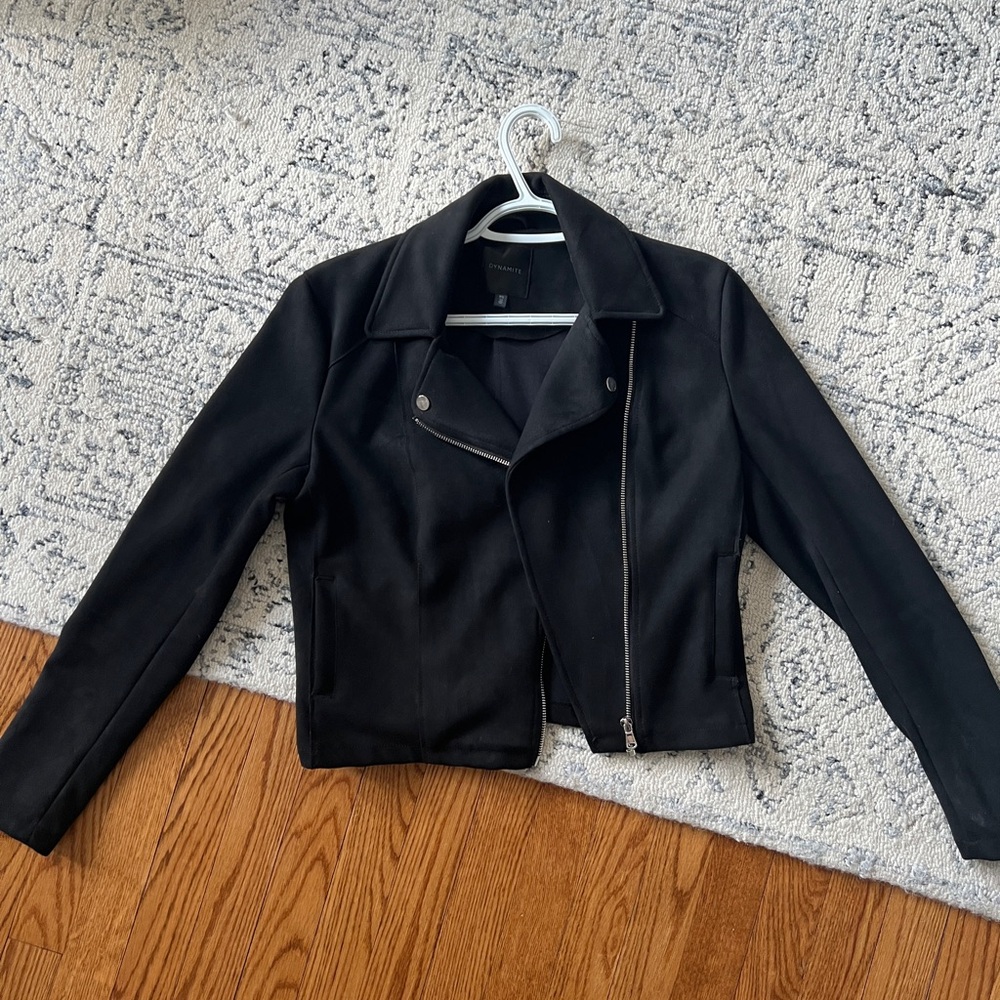 Black suede dynamite jacket